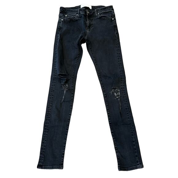 IRO Jeans Distressed Fitte Super Skinny Jeans Black Wash Size 27 - Picture 1 of 7